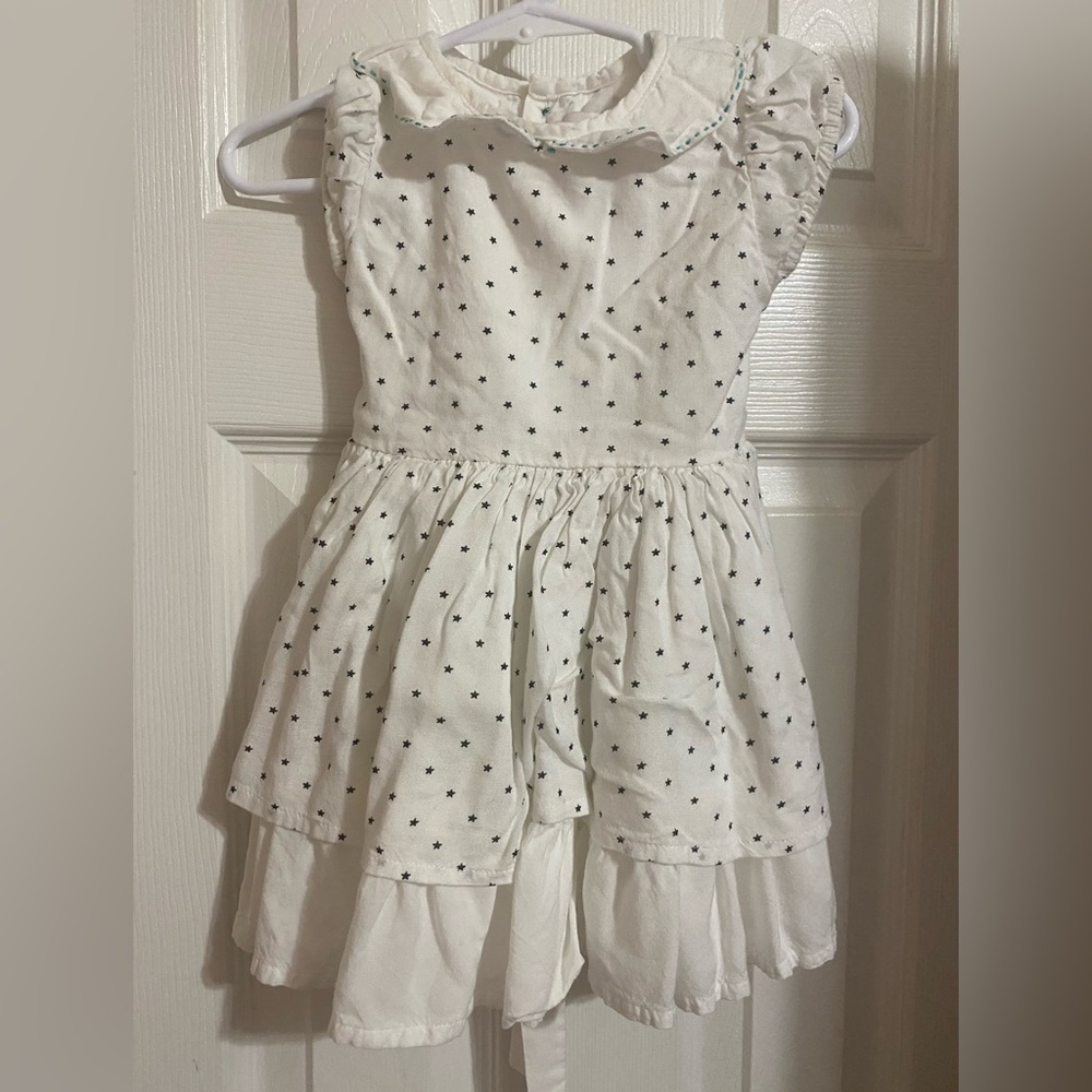 Well Dressed Wolf White Tiny Stars Dress with Peter Pan Collar